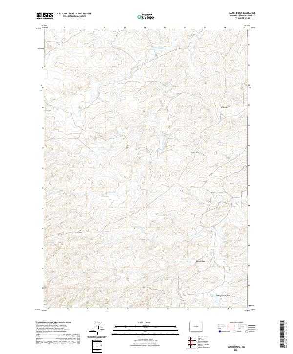 Marsh Draw, WY — USGS 7.5-minute topo (2021)