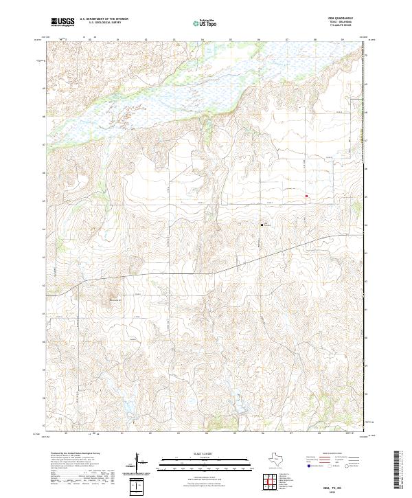 Gem, TX-OK — USGS 7.5-minute topo (2022)