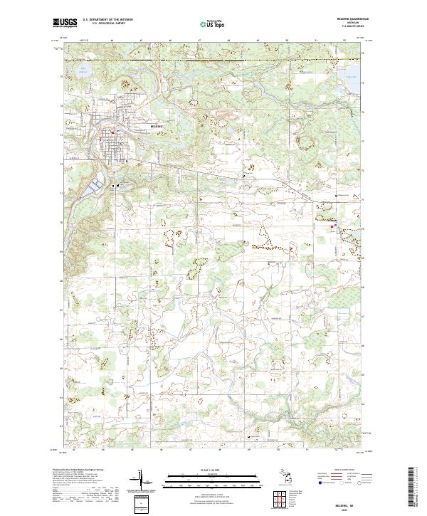 Belding, MI — USGS 7.5-minute topo (2023)