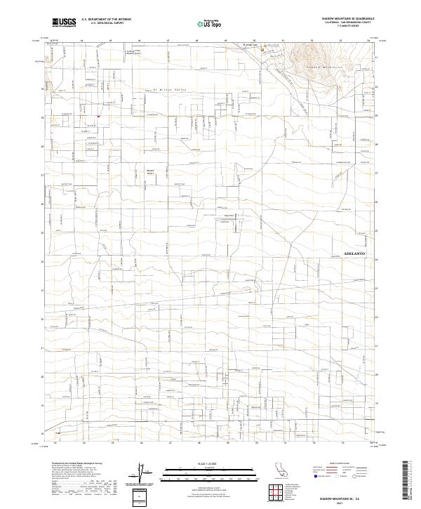 Shadow Mountains SE, CA — USGS 7.5-minute topo (2021)
