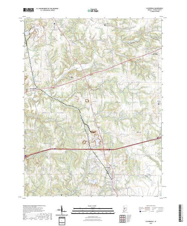 Cloverdale, IN — USGS 7.5-minute topo (2022)