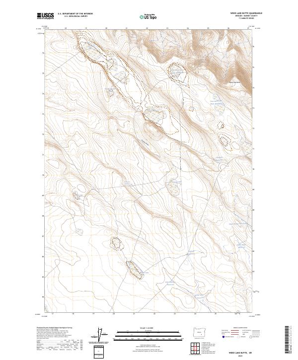 Weed Lake Butte, OR — USGS 7.5-minute topo (2023)