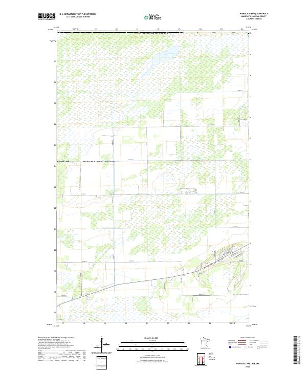 Warroad NW, MN-MB — USGS 7.5-minute topo (2022)