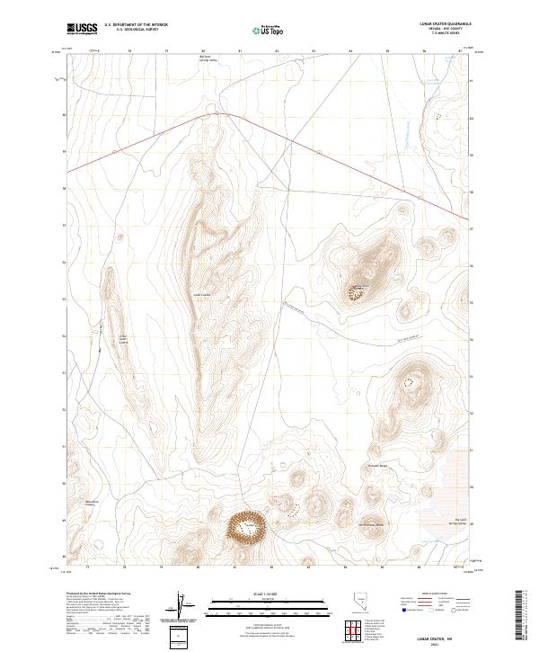 Lunar Crater, NV — USGS 7.5-minute topo (2021)