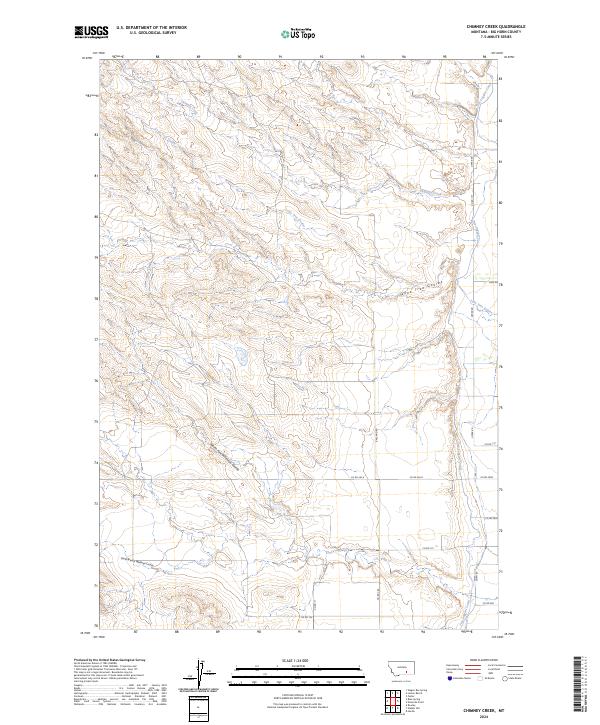 Chimney Creek, MT — USGS 7.5-minute topo (2024)