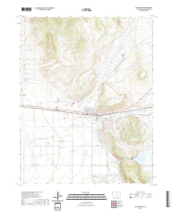 Fort Garland, CO — USGS 7.5-minute topo (2022)