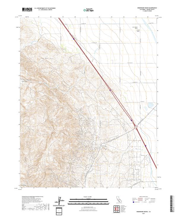 Domengine Ranch, CA — USGS 7.5-minute topo (2021)