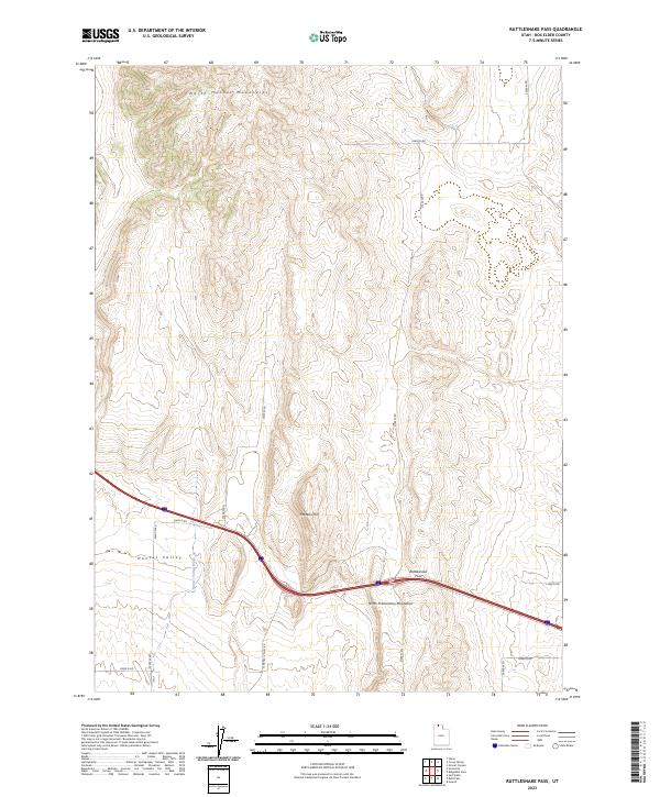 Rattlesnake Pass, UT — USGS 7.5-minute topo (2023)