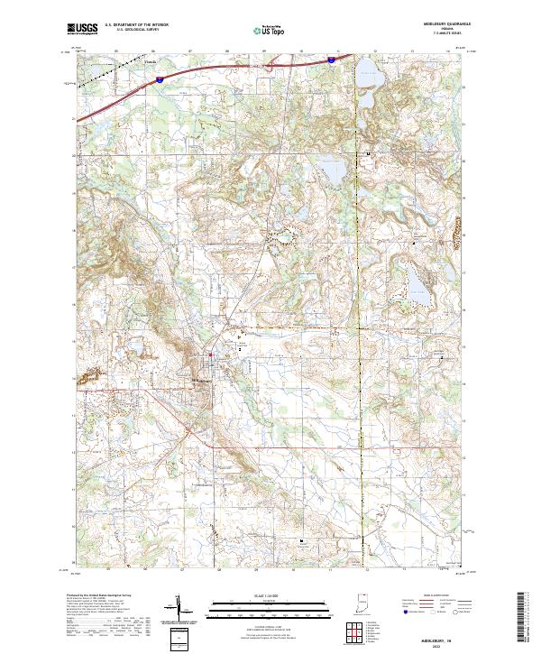 Middlebury, IN — USGS 7.5-minute topo (2022)