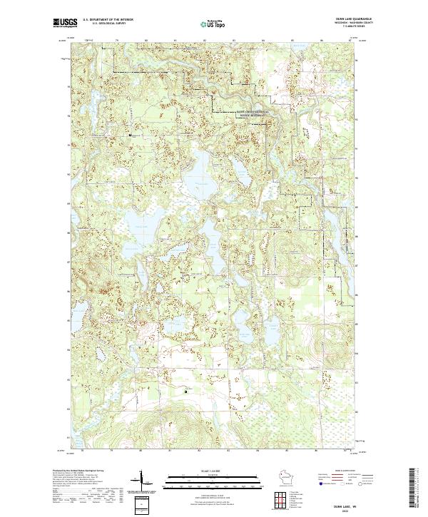 Dunn Lake, WI — USGS 7.5-minute topo (2022)