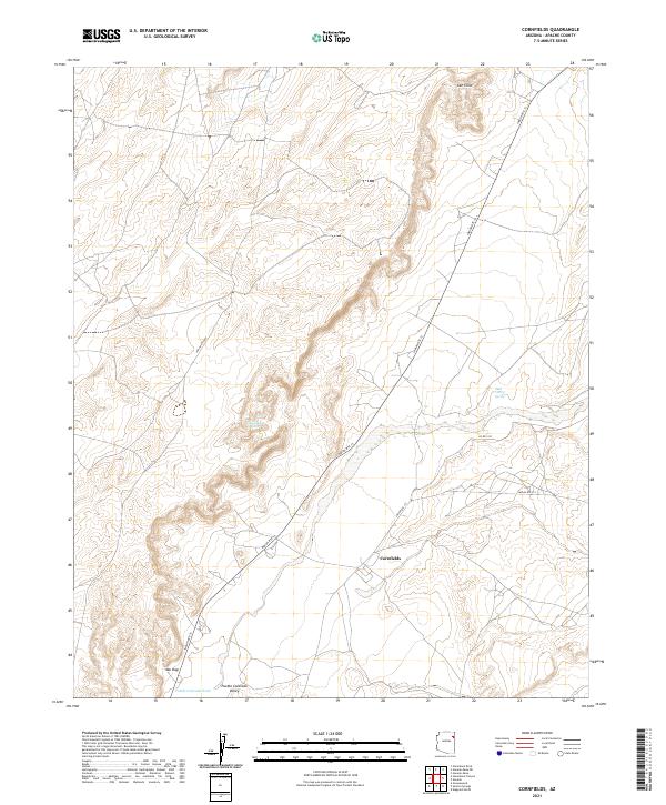 Cornfields, AZ — USGS 7.5-minute topo (2021)
