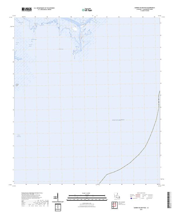 Garden Island Pass, LA — USGS 7.5-minute topo (2025)