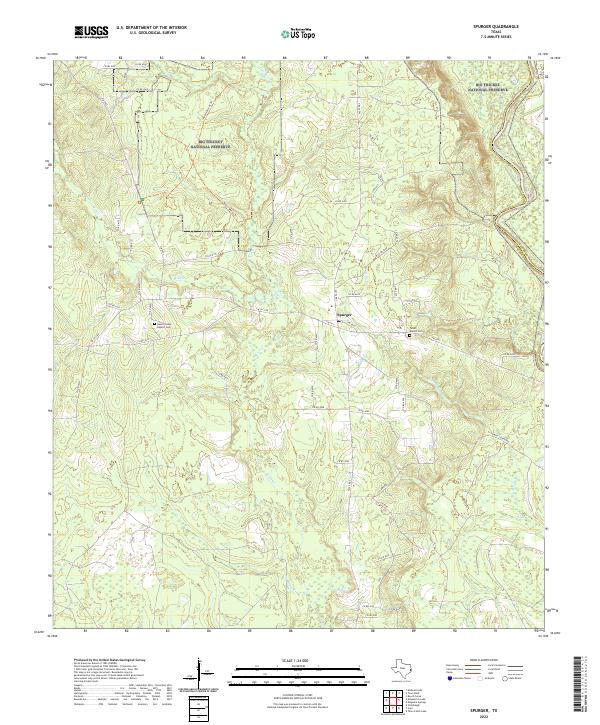 Spurger, TX — USGS 7.5-minute topo (2022)