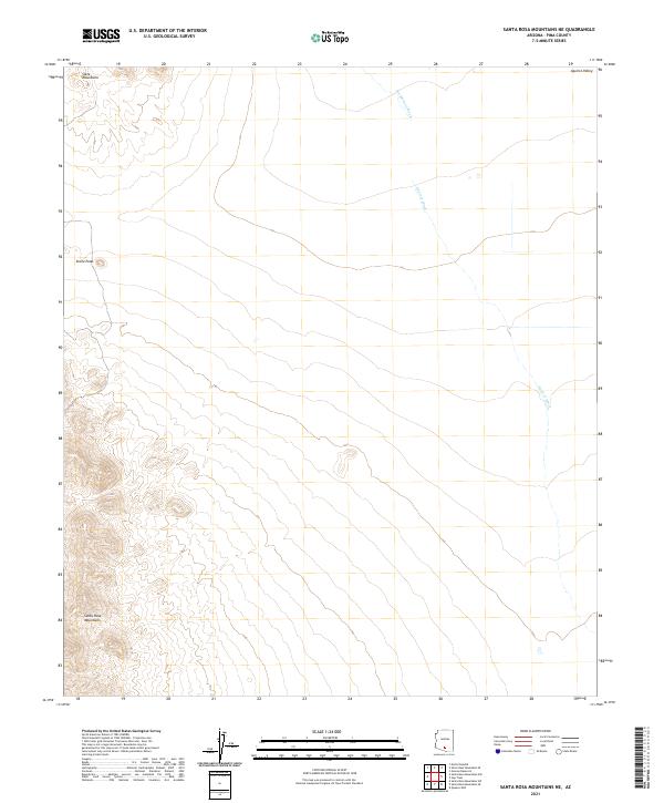 Santa Rosa Mountains NE, AZ — USGS 7.5-minute topo (2021)