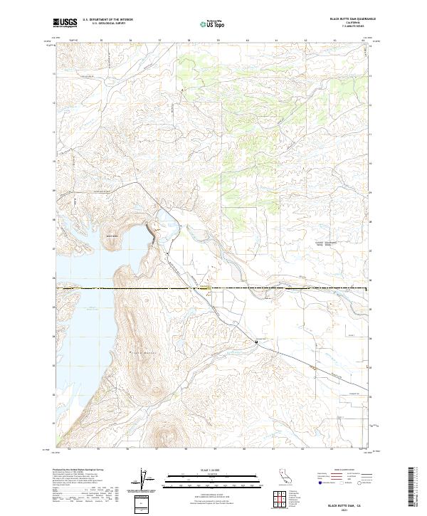 Black Butte Dam, CA — USGS 7.5-minute topo (2021)