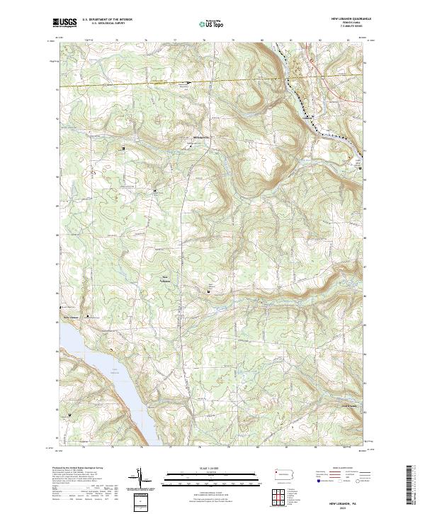 New Lebanon, PA — USGS 7.5-minute topo (2023)
