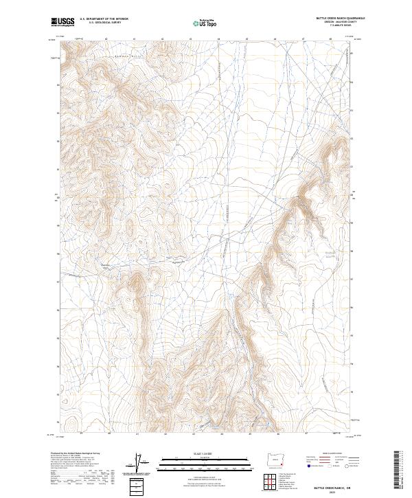 Battle Creek Ranch, OR — USGS 7.5-minute topo (2023)