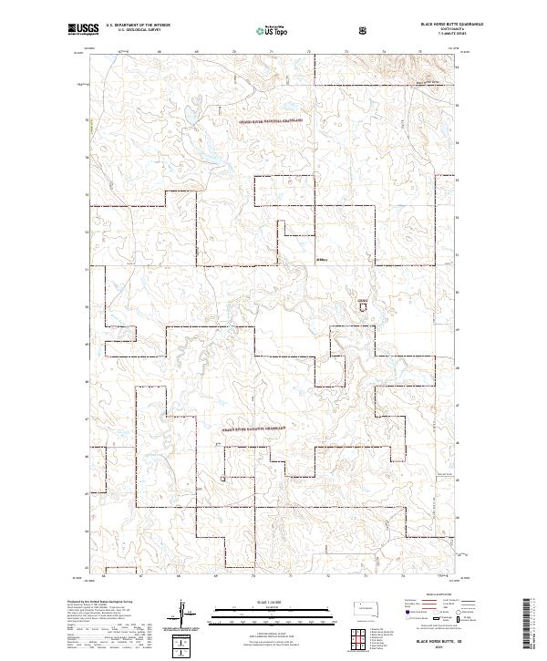 Black Horse Butte, SD — USGS 7.5-minute topo (2021)