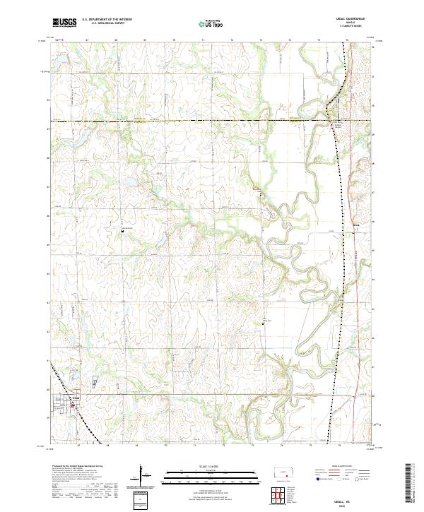 Udall, KS — USGS 7.5-minute topo (2022)