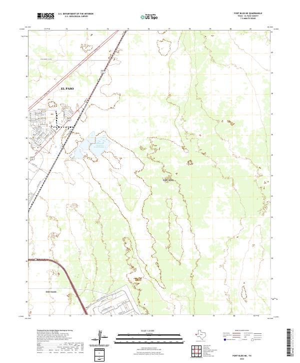 Fort Bliss NE, TX — USGS 7.5-minute topo (2022)