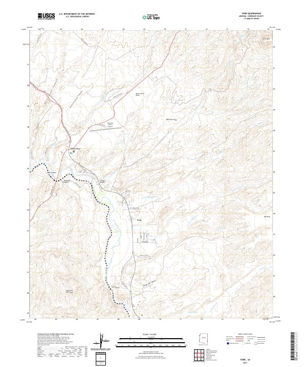 York, AZ — USGS 7.5-minute topo (2021)