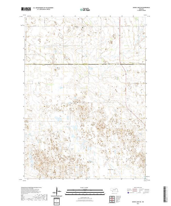 Goose Lake SW, NE — USGS 7.5-minute topo (2021)