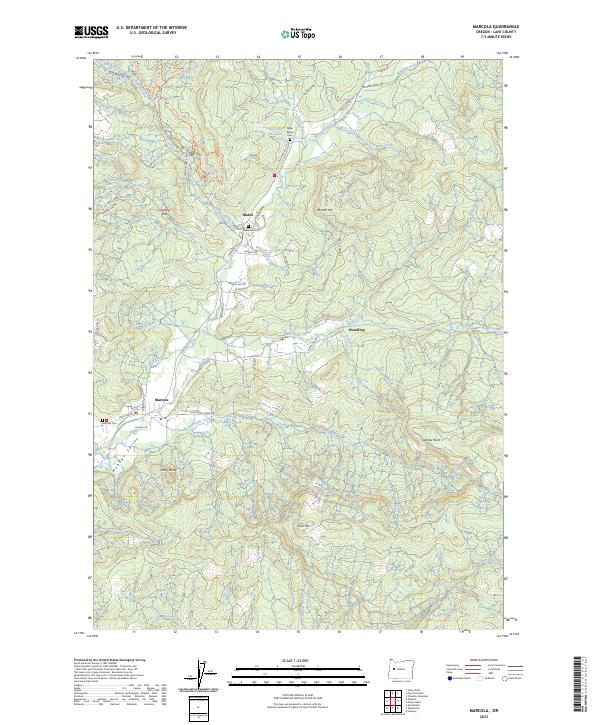 Marcola, OR — USGS 7.5-minute topo (2023)