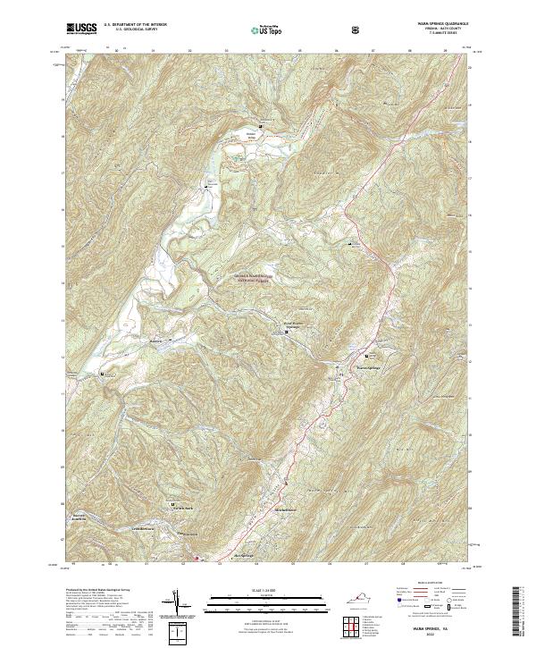 Warm Springs, VA — USGS 7.5-minute topo (2022)