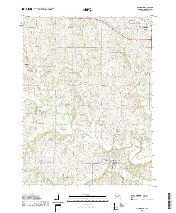 Hamilton West, MO — USGS 7.5-minute topo (2021)