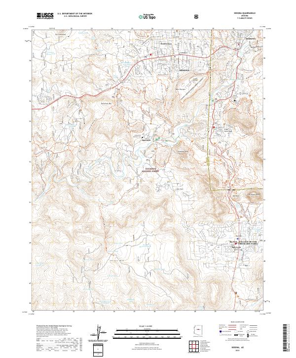 Sedona, AZ — USGS 7.5-minute topo (2021)