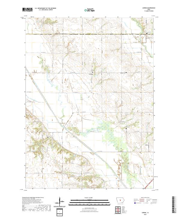 Loring, IA — USGS 7.5-minute topo (2022)