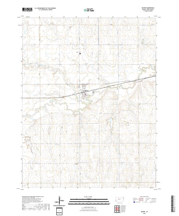 Bazine, KS — USGS 7.5-minute topo (2022)
