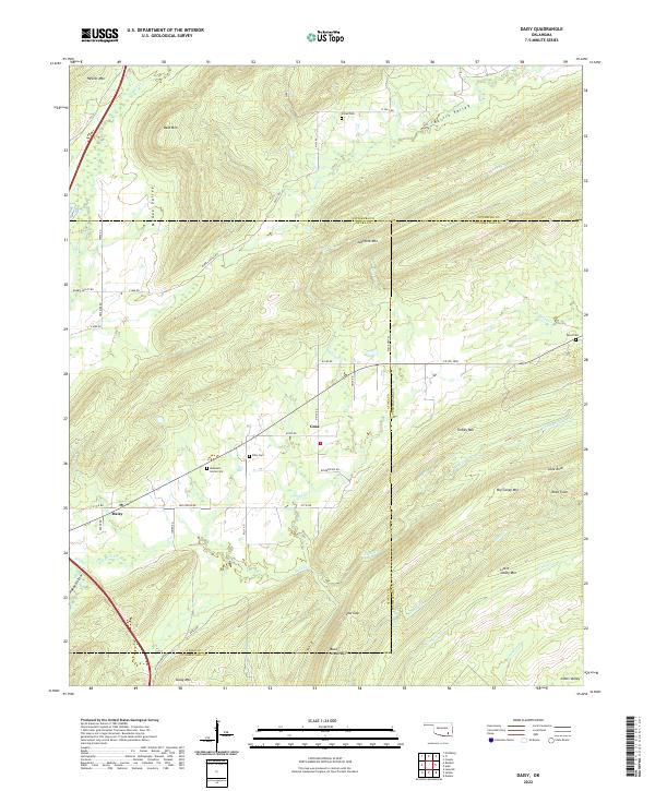 Daisy, OK — USGS 7.5-minute topo (2022)