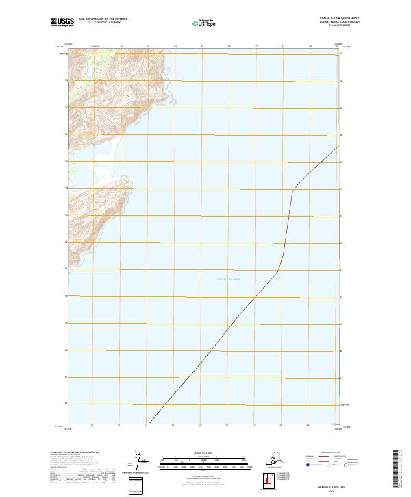 Kodiak B-2 SW, AK — USGS 7.5-minute topo (2021)