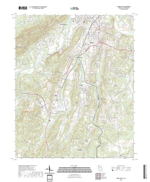 Rome South, GA — USGS 7.5-minute topo (2024)