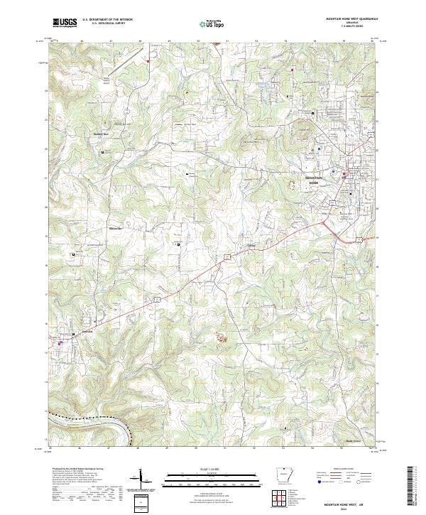 Mountain Home West, AR — USGS 7.5-minute topo (2024)