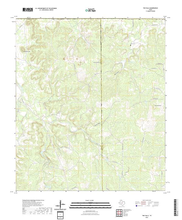 The Falls, TX — USGS 7.5-minute topo (2022)