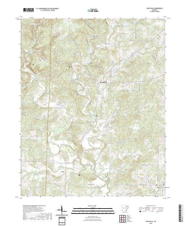 Smithville, AR — USGS 7.5-minute topo (2024)