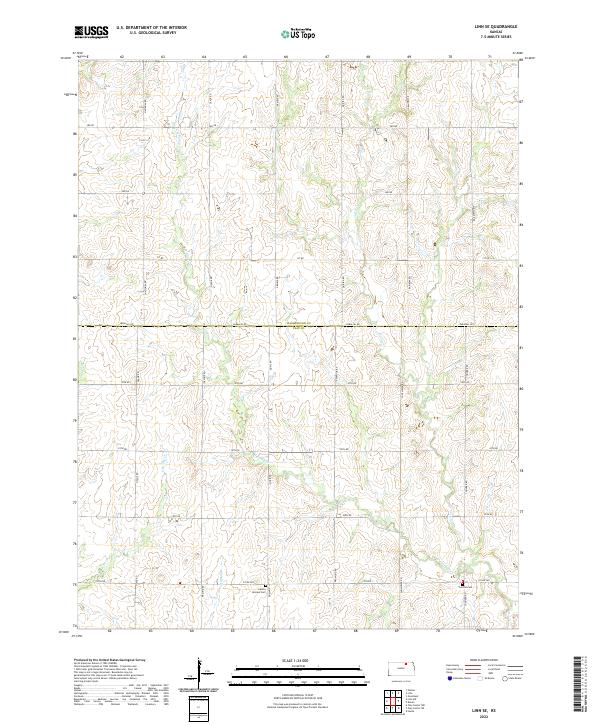Linn SE, KS — USGS 7.5-minute topo (2022)