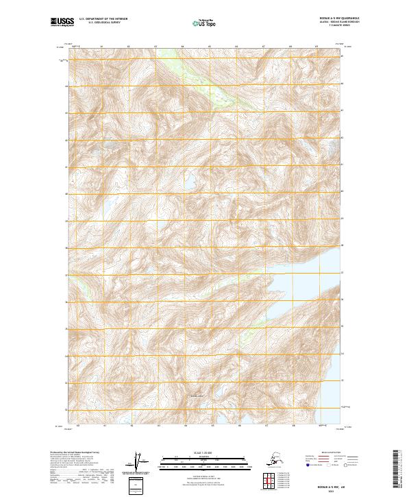 Kodiak A-5 NW, AK — USGS 7.5-minute topo (2021)