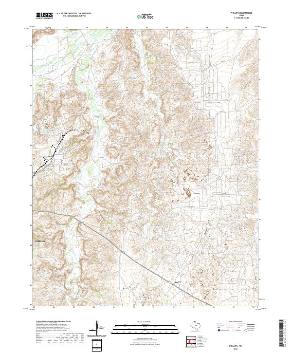 Phillips, TX — USGS 7.5-minute topo (2022)