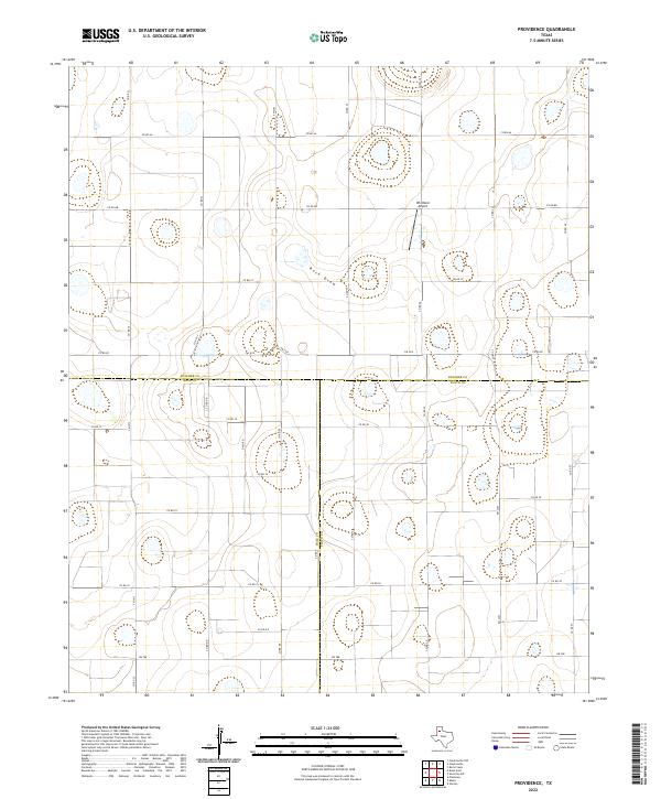 Providence, TX — USGS 7.5-minute topo (2022)