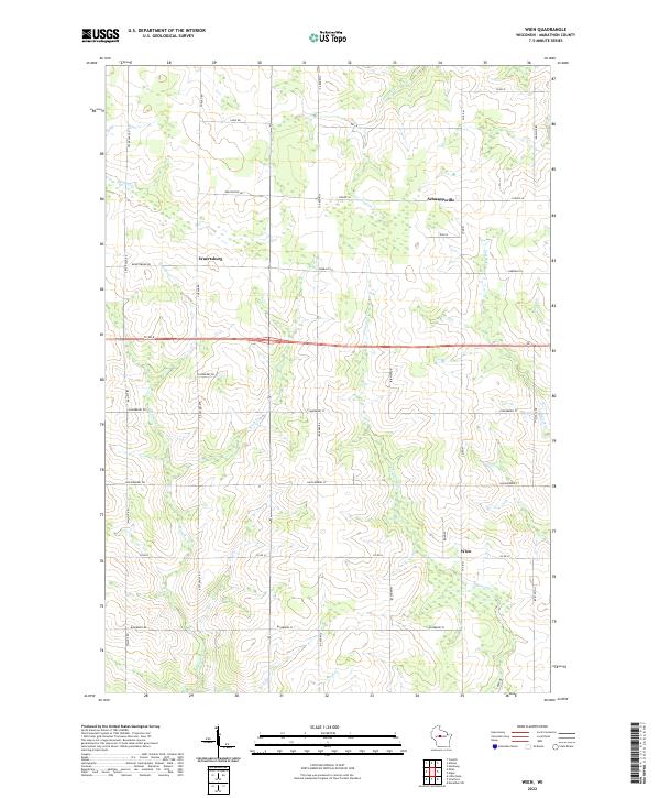 Wien, WI — USGS 7.5-minute topo (2022)