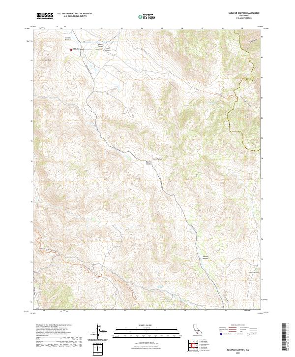 Sacatar Canyon, CA — USGS 7.5-minute topo (2021)
