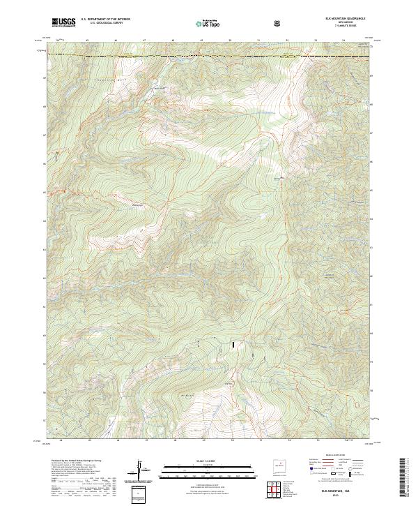 Elk Mountain, NM — USGS 7.5-minute topo (2023)