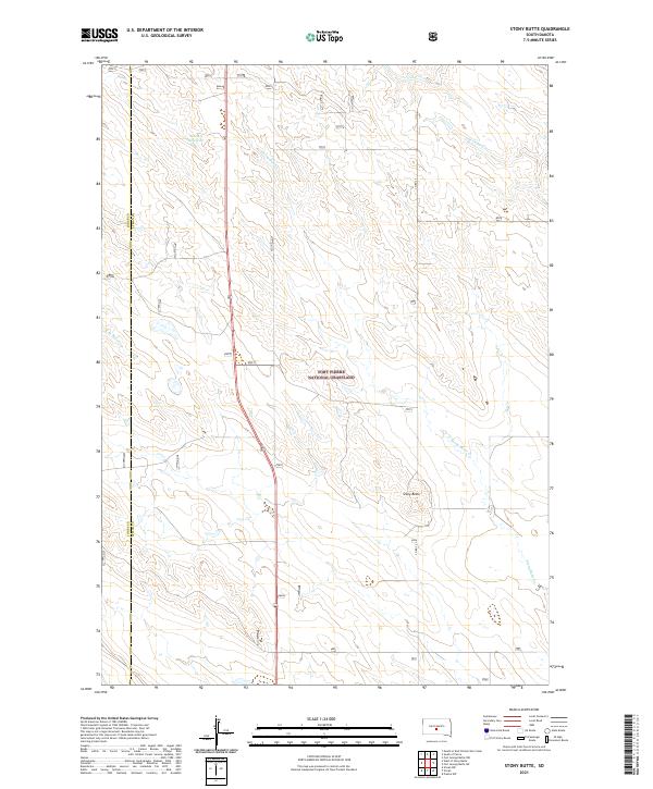 Stony Butte, SD — USGS 7.5-minute topo (2021)