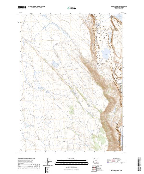 Priday Reservoir, OR — USGS 7.5-minute topo (2024)