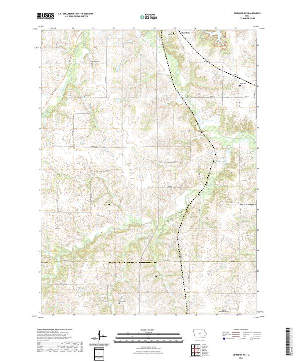 Corydon NE, IA — USGS 7.5-minute topo (2022)