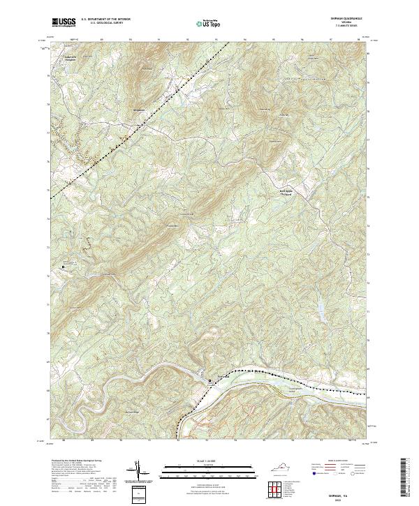 Shipman, VA — USGS 7.5-minute topo (2022)