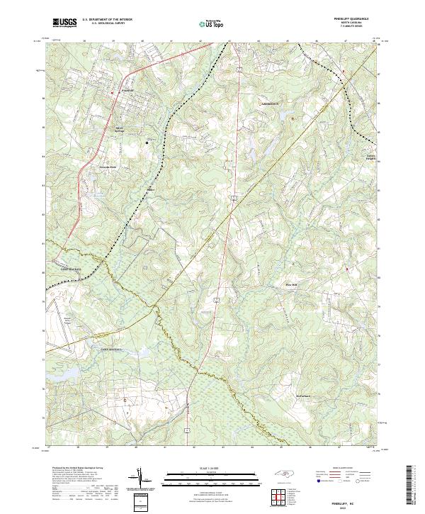 Pinebluff, NC — USGS 7.5-minute topo (2022)